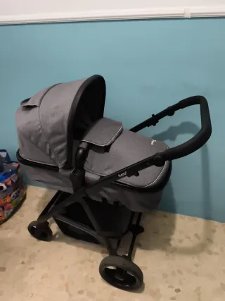 Carrito de bebé 3 piezas gris
