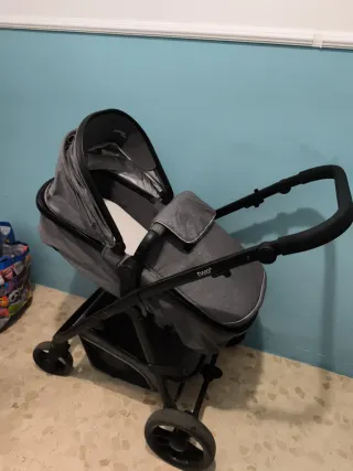Carrito de bebé 3 piezas gris