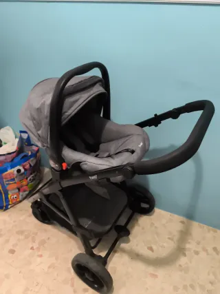 Carrito de bebé 3 piezas gris