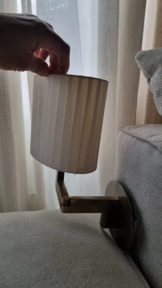 2 Lámparas de Pared Tela y Metal