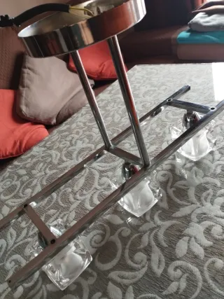 Lámpara de pasillo 3 focos metal y cristal