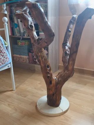 Mesa de centro rústica de tronco