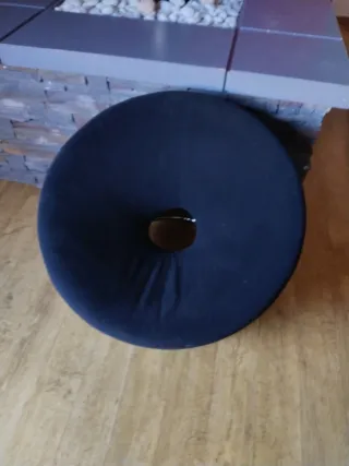 Sillón redondo tela negro