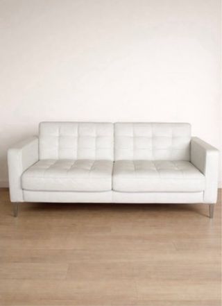 Conjunto Sofá y Chaiselongue Piel Blanco