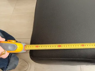 Puf de piel negro para sofa