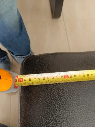 Puf de piel negro para sofa