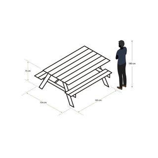 Mesa picnic madera 165x154x75 cm Essential 6-8