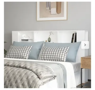 Cabecero cama blanco con estantes