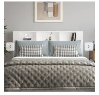 Cabecero cama blanco con estantes