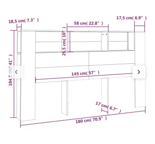 Cabecero cama blanco con estantes