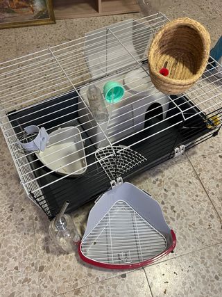 Jaula conejito/hámster + accesorios