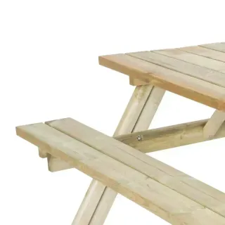 Mesa Picnic Madera Bancos Abatibles 198x154x74 cm