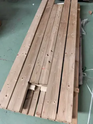 Mesa Picnic Madera Bancos Abatibles 198x154x74 cm