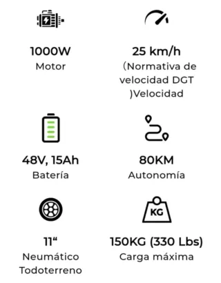 Patinete Eléctrico ishinwell GT2