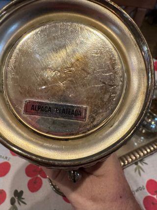 Juego té o café en alpaca plateada y con bandeja.