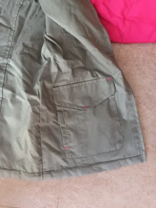 Cazadora niña reversible verde y rosa