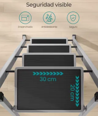 Escalera 4 peldaños plegable