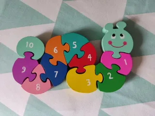 2 Puzzles Madera Animales Números