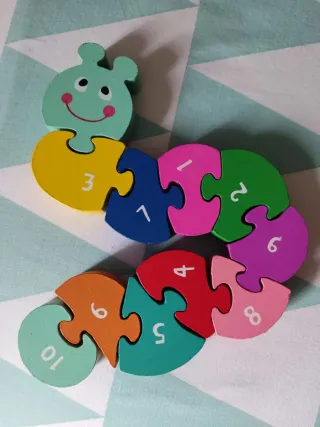 2 Puzzles Madera Animales Números