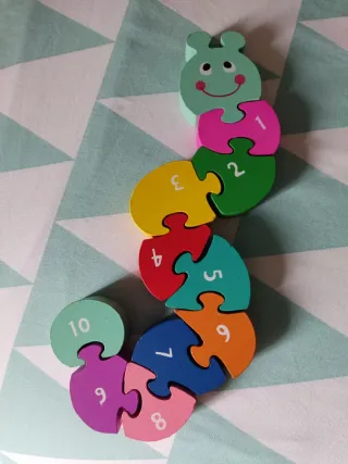 2 Puzzles Madera Animales Números