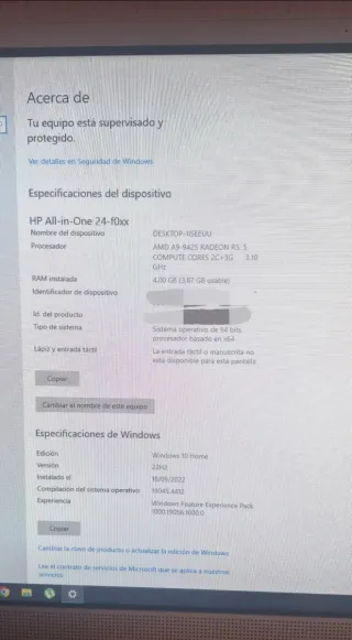 HP All-in-One 24-f0xx PC Sobremesa