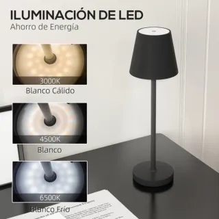 Lámpara de mesa negra moderna