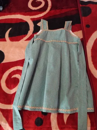 Vestido cuadros verde talla 6