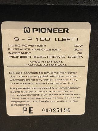 Altavoces Pioneer 30W Negros