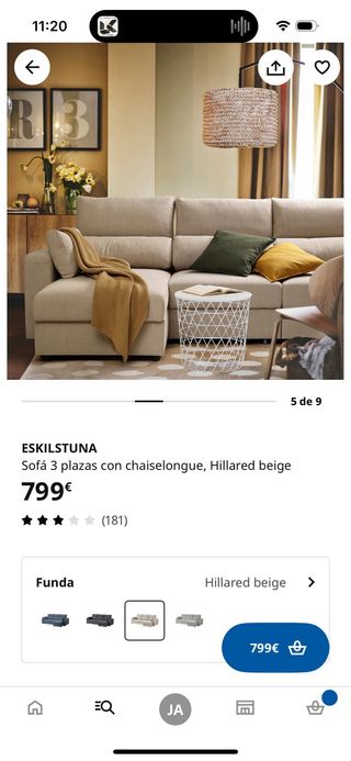Sofá cama IKEA Eskilstuna 3 plazas