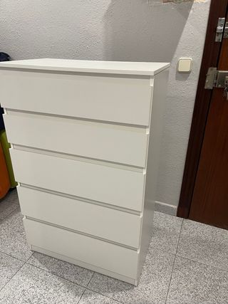 Cómoda 5 cajones IKEA KULLEN blanca