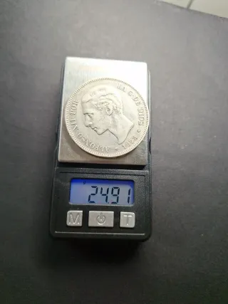 5 Pesetas Plata 1878 Alfonso XII