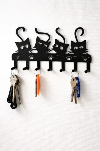 Portachiavi da parete a forma di gatti