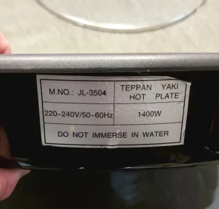 Plancha de asar Eléctrica Redonda 1400W