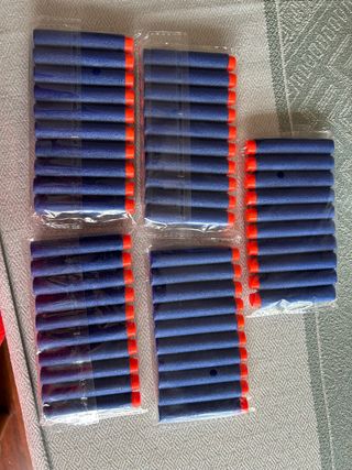 50 Balas Nerf Azules con Punta Naranja