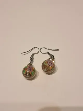 Lote 2 pares pendientes plata y turquesa