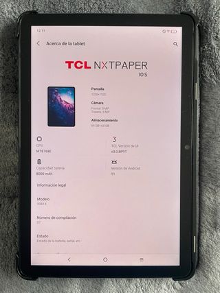 Tablet TCL NXTPAPER 10s Negra