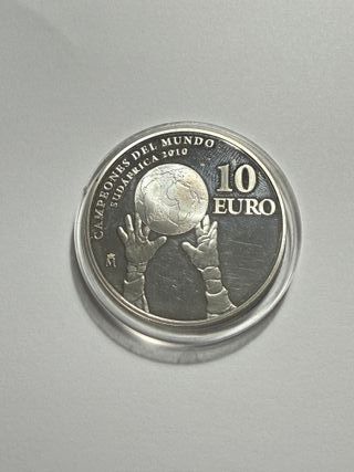 Moneda 10 Euros Plata España 2010 Mundial Fútbol