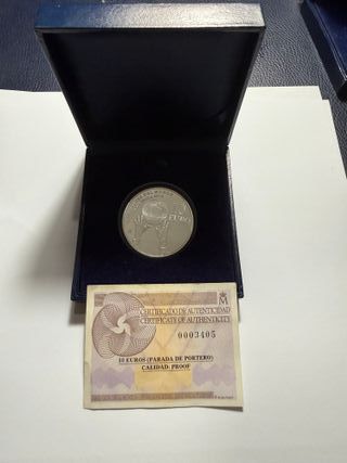 Moneda 10 Euros Plata España 2010 Mundial Fútbol
