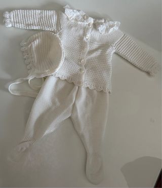 Conjunto bebé jersey, polaina y gorro