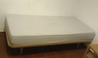 Base tapizada y colchón 90x190