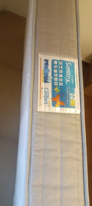 Base tapizada y colchón 90x190