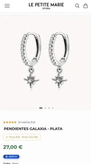 Pendientes Aro Estrella Plata Le Petite Marie