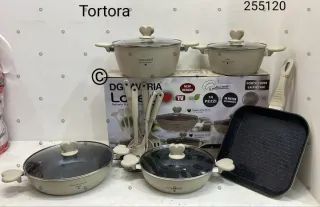 Batteria Pentole Tortora o crema 14 Pezzi