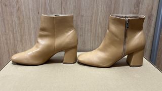 Botines beige tacón