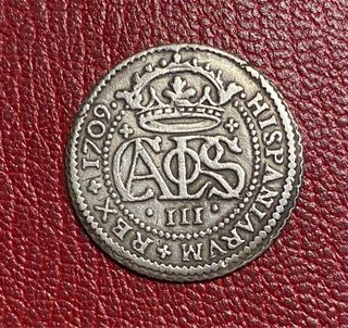 Moneda 2 Reales 1709. Barcelona