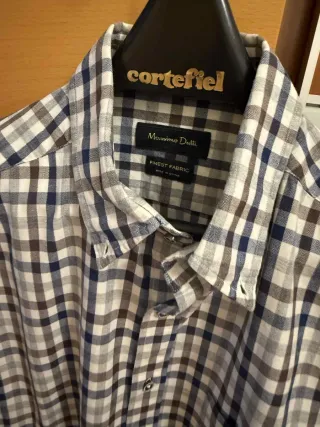 Camisa Massimo Dutti cuadros azul y marrón