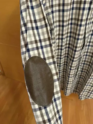 Camisa Massimo Dutti cuadros azul y marrón