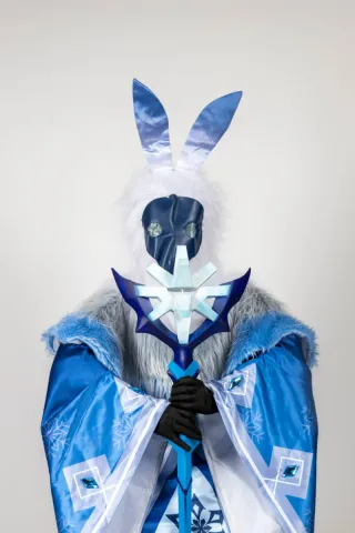 Cosplay Abyss Mage Genshin Impact com Prop