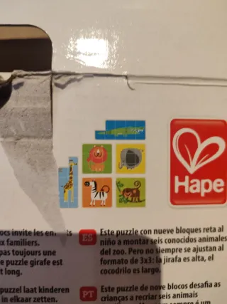 Puzzle Hape Zoo Animals Block 9 Piezas