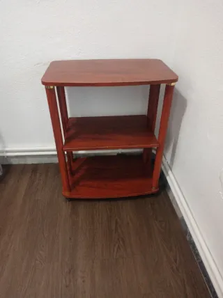 Mueble auxiliar madera maciza 4 ruedas